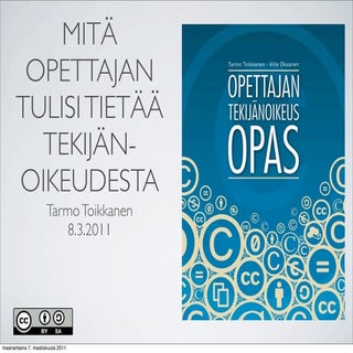 Mitä opettajan tulisi tietää tekijä...