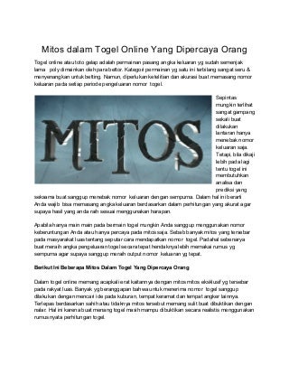 mimpi kalah main judi togel