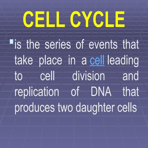 Comprehensive Overview of the Cell Cycle and Mitosis Process | PPTX