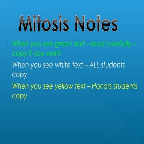 Mitosis Notes 7th grade level