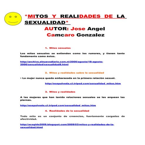 MITOS Y REALIDADES DE LA SEXUALIDAD | PDF