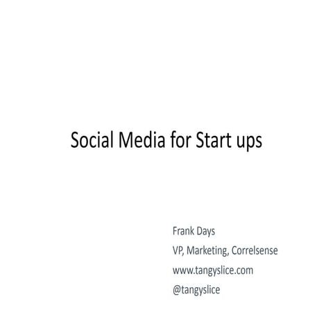 Social Media for Startups