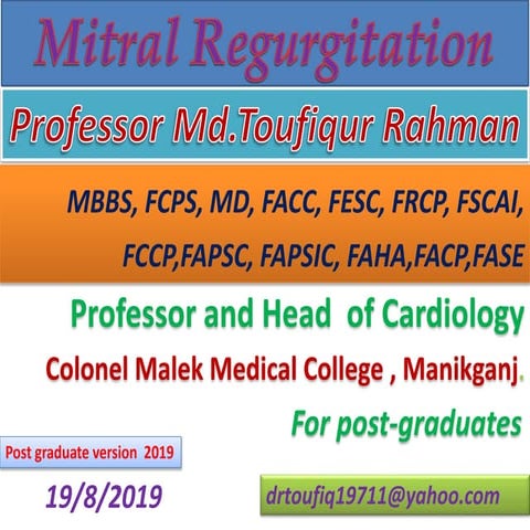 Mitral regurgitation for  post graduates