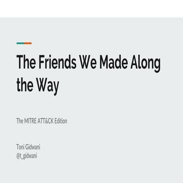 MITRE ATT&CKcon 2.0: Keynote Address - The Friends We Made Along the Way; Ton...