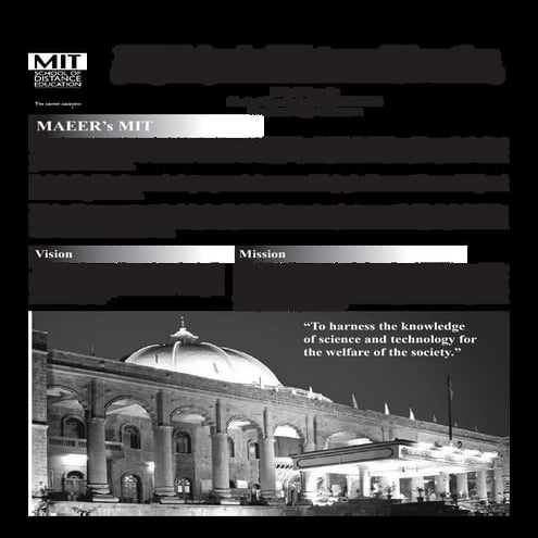 Download Prospectus and application of MITSDE distance learning Courses