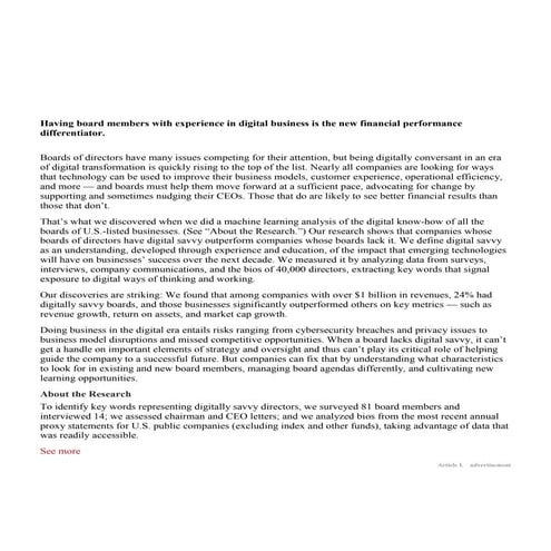 MIT Sloan - What Makes a Board Digitally Savvy