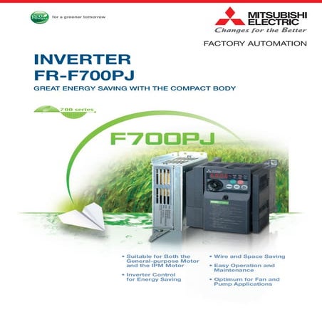 Mitsubishi inverter freqrol-f700 pj series