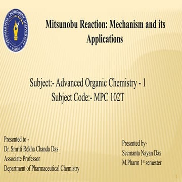 Mitsunobu reaction mechanism and its applications
