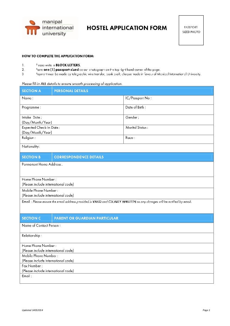 Miu hostel application form anggerik apartment