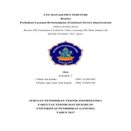 Mi uts continual service improvement