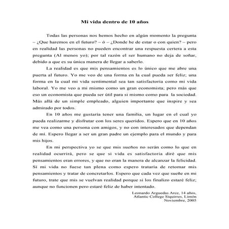 Mi vida de aqui de 10 años