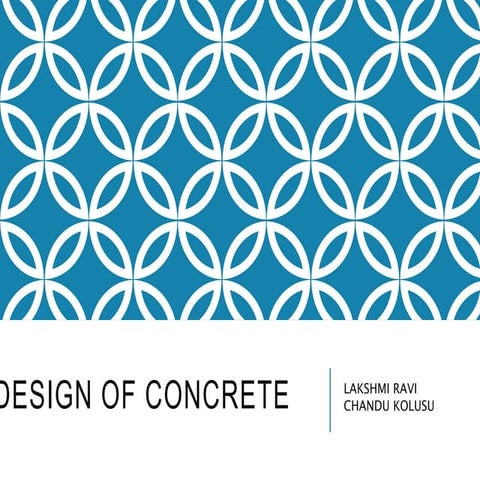 Mix design of concrete