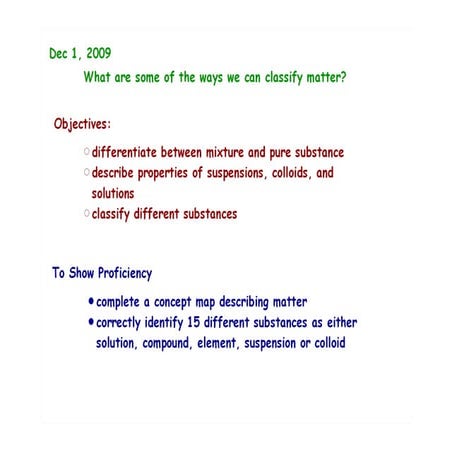 Mixtures And Pure Substances