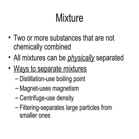 Mixtures, solutions, elements, compounds