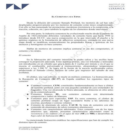 Cemento y sus_tipos