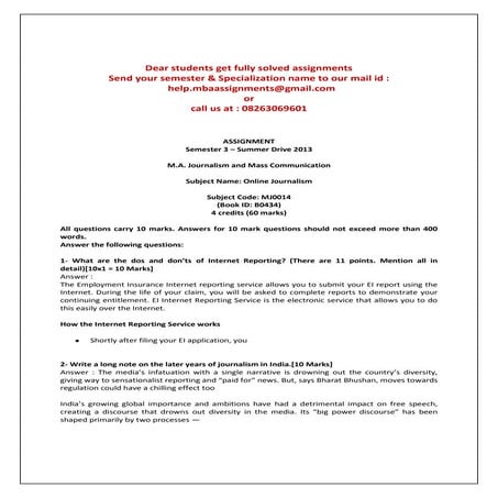 Mj0014  online journalism