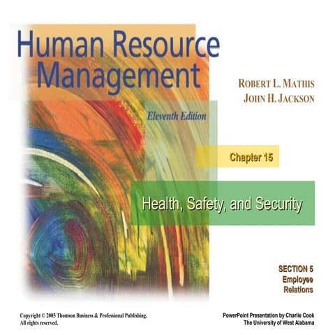 Chapter 15 Health, Safety, and Security