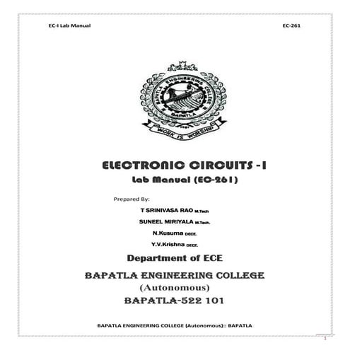 Ec 261 ec 1 lab manual