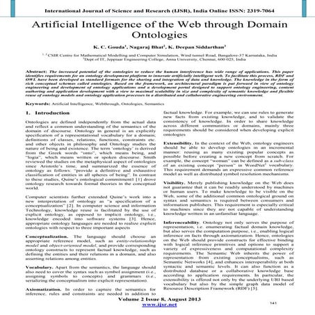 Artificial Intelligence of the Web through Domain Ontologies
