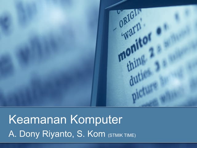 Mata Kuliah Keamanan Komputer