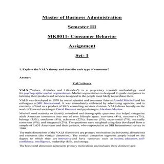 Mk0011  consumer behaviour