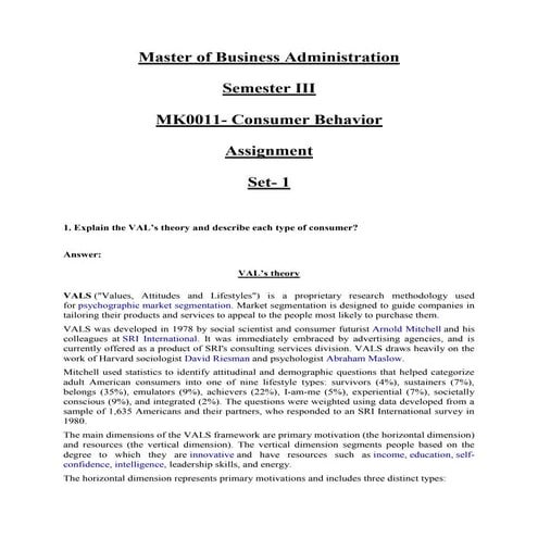 Mk0011  consumer behaviour