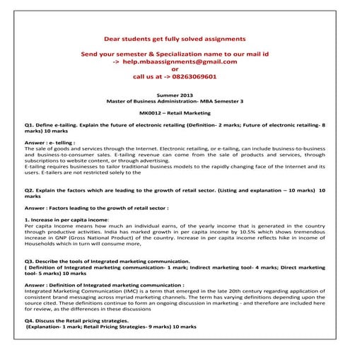 Mk0012  retail marketing