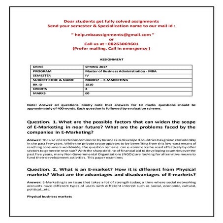 Mk0017 – e marketing