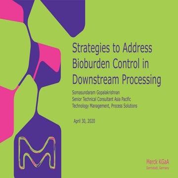 Bioburden control: Strategies to address bioburden control in ...