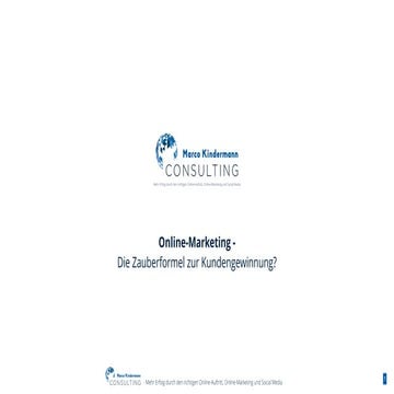 Online-Marketing Präsentation - 21. Gründerforum in der IHK zu Flensburg am 2...