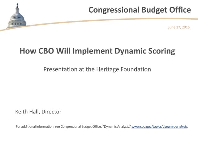 How CBO Will Implement Dynamic Scoring