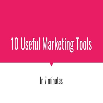 10 Useful Marketing Tools