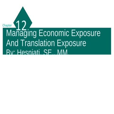 Managing Economic Exposure and Translation Exposure