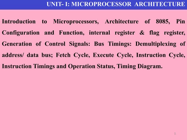 Introduction to 8085 Microprocessor