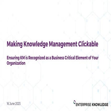Making Knowledge Management Clickable