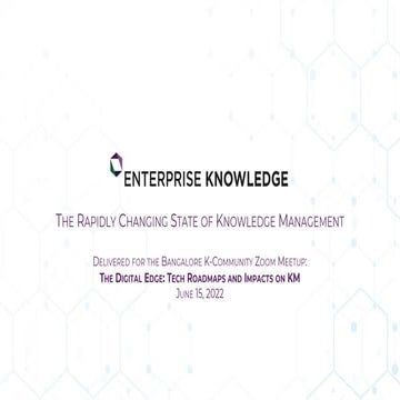 Making KM Clickable: The Rapidly Changing State of Knowledge Management