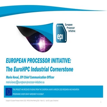 European Processor Initiative: The EuroHPC Industrial Cornerstone