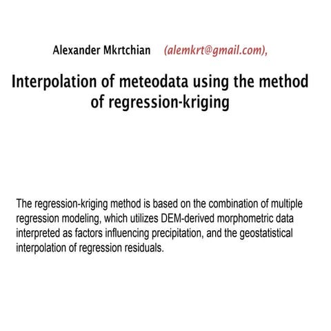 Interpolation of meteodata using the method of regression-kriging