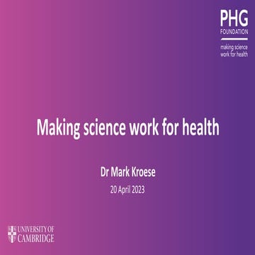 Makling science work for health 