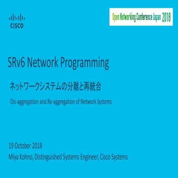 SRv6 Network Programmability - Dis-aggregation and Re-aggregation of Network ...