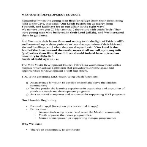 Mks Youth Development Council