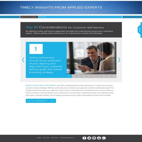 Applied Systems Landing Page: Top Ten Reasons for Customer Self-Service