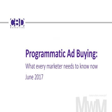 Programmatic Ad Buying: What Every Marketer Needs to Know Now. 