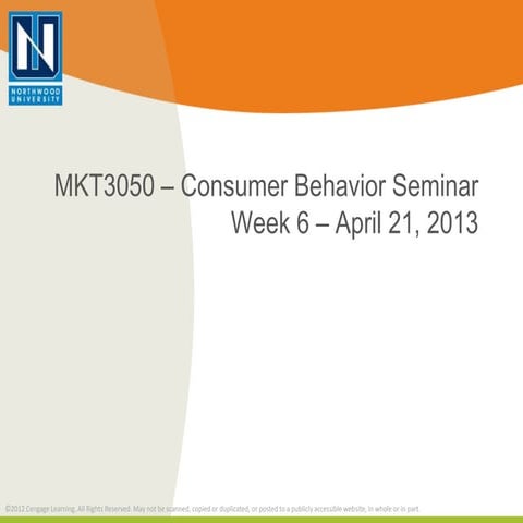 Mkt3050 – consumer behavior week 6
