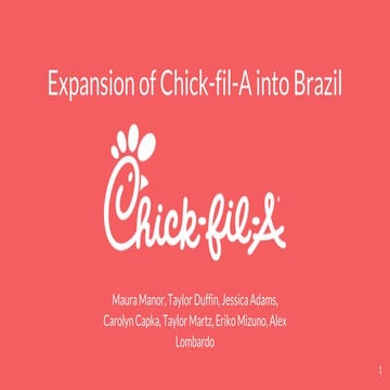 Chick-fil-A: Retail Marketing Global Expansion Into Brazil