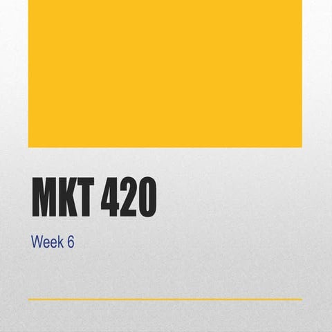 Mkt 420 Week 6