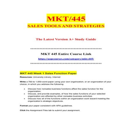 Mkt 445 mkt445 | PDF