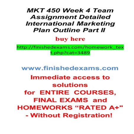 Mkt 450 week 2 team assignment international marketing plan mission ...