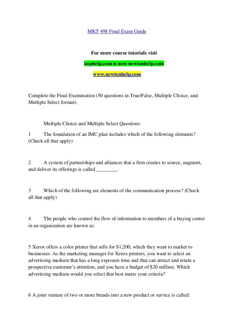 MKT-101 Testfagen