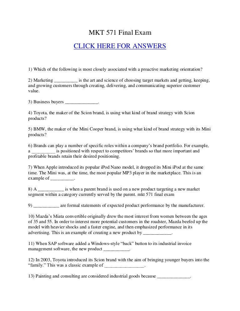 Mkt 571 final exam essay example 04 picture
